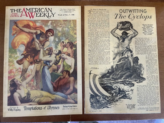 The American Weekly Magazine Nov 1948 Cover & Greek Mythology Short Story Preserved Golden Age