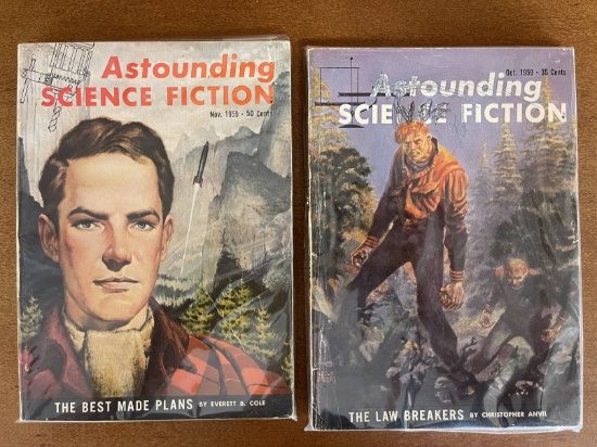 2 Issues Astounding Science Fact & Fiction Oct Nov 1959 Street & Smith Magazines Silver Age