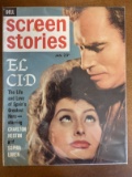 Screen Stories Magazine January 1962 Dell Publications Silver Age El Cid Sophia Loren Charlton Hesto