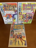 3 Comics Betty's Diary Comic #8 #12 #15 Archie Comics Copper Age Comics