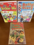 3 Comics Betty's Diary Comic #17 Archie & Me #70 Betty and Veronica #251 Archie Comics Copper Age Co