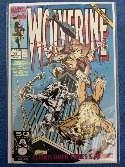 Wolverine Comic #45 Marvel 1991 Sabretooth Lady Deathstrike Larry Hama
