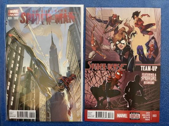 2 Spider-man Comics Spider-Verse Team Up #3 and Superior Spider-Man #31 Marvel Comics