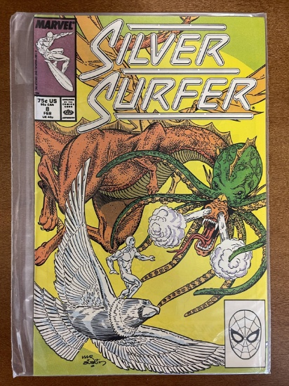Silver Surfer Comic #8 Marvel Comics 1988 Copper Age Guest Starring the Supreme Intelligence