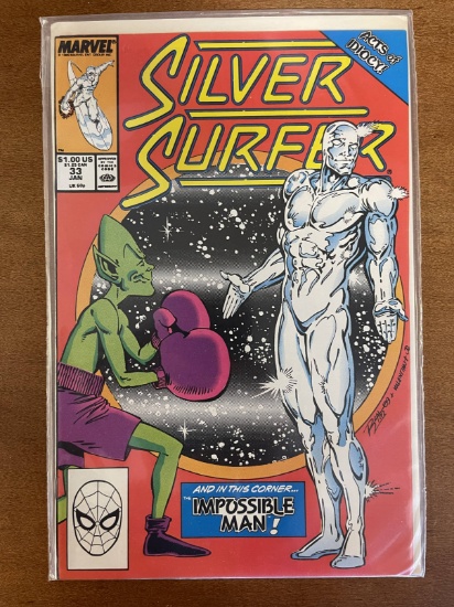 Silver Surfer Comic #33 Marvel Comics 1990 Copper Age 1st Printing Impossible Man