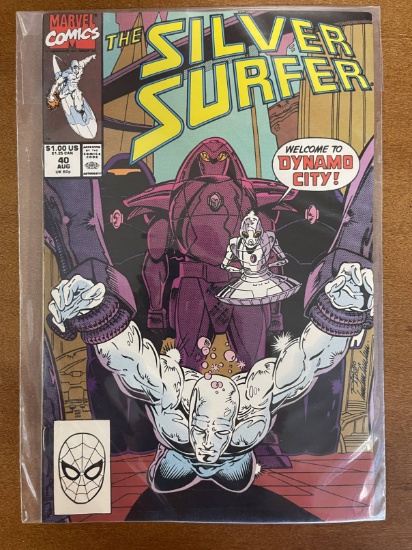 Silver Surfer Comic #40 Marvel Comics 1990 Copper Age Dynamo City