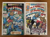 2 Issues Captain America Comic #406 #407 Marvel Comics 1992 Wolfpack Attack
