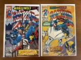 2 Issues Captain America Comic #403 #404 Marvel Comics 1992 Guest Starring Wolverine