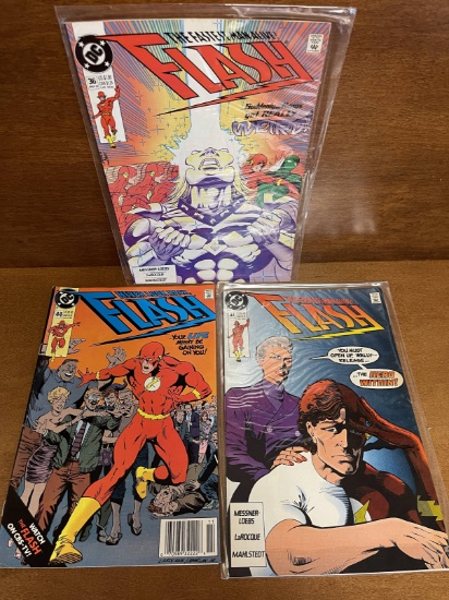3 Issues Flash Comic #36 #37 #44 DC Comics Pied Piper