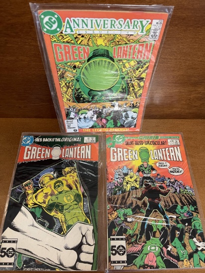3 Issues Green Lantern Comic #198 #199 #200 DC Comics 1986 Bronze Age Anniversary Issue
