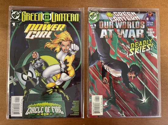 2 Issues Green Lantern and Power Girl #1 and Green Lantern Our Worlds at War #1 DC Comics KEY 1st Is