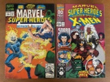 2 Issues Marvel Super Heroes Comic 1991 & 1992 Marvel Comics X Men Ghost Rider Ms Marvel