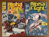 2 Issues Alpha Flight Comics #56 & #105 Marvel Comics Copper Age  Weapon Omega