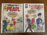 2 Issues My Girl Pearl Comic #11 1961 Thirteen Comic #6 1963 Dell Comics Silver Age Comics