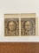 Unused US Stamp Pair #653 Nathan Hale Olive Brown 1/2 Cents 1929