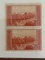 Unused US Stamp Pair #741 National Parks: Grand Canyon Arizona 2 Cents 1934