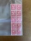 20 Unused Stamps in two Blocks of 10 Stamps John Adams 2 Cents & Washington Irving 1 Cent