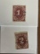 2 Stamps Used US Singles J15 1884 Postage Due Stamp 1 Cent & J16 1884 Postage Due Stamp 2 Cents