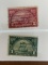 2 Stamps Used US Singles #614 Huguenot Walloon Tercentary 1924 1 Cent #615 Huguenot Walloon Tercenta