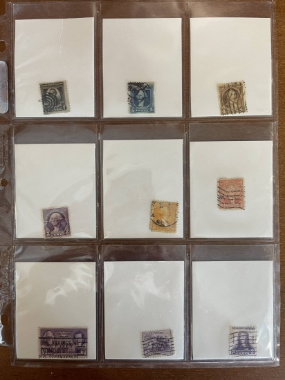 9 Stamps Used Singles US Stamps From 1932 to 1936 in Protective Sheet