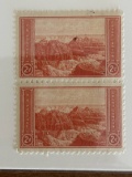 Unused US Stamp Pair #741 National Parks: Grand Canyon Arizona 2 Cents 1934
