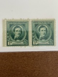 Unused US Stamp Pair #879 Famous Americans: Stephen Collins Foster 1 Cent 1940
