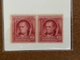 Unused US Stamp Pair #860 Famous Americans: James Fenimore Cooper 2 Cents 1940