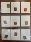 9 Stamps Used Singles US Stamps From 1938 in Protective Sheet