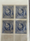 Unused Block of 4 Stamps #862 Famous Americans Louisa May Alcott 5 Cents 1940