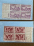 2 Sets of Unused Block of 4 Stamps #962 Francis Scott Key 3 Cents 1948 & #992 National Capitol 3 Cen