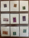 9 Stamps Used Singles US Stamps From 1939 to 1940 in Protective Sheet