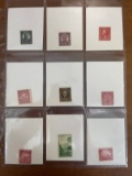 9 Unused Single Stamps From 1924 to 1931 Seal of Massachussetts Bay Colony Nathan Hale Roosevelt Lin