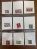 9 Unused Single Stamps From 1929 to 1940 Restoration of Fort Dearborn Peace of 1783 Sesquicentennial