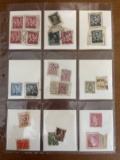 22 Various Used Belgium Stamps in Collectible Sheet Most From the 1940's & 1950's