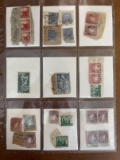 24 Various Used Ireland Eire Stamps in Collectible Sheet Most are From the 1950's