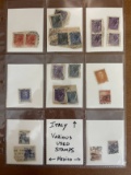 21 Various Used Italy & Mexico Stamps in Collectible Sheet