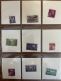 9 Stamps Used Singles US Stamps From 1940 to 1947 in Protective Sheet