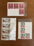 12 Various Unused Stamps L Set of 4 Stamps Christmas L Set of 4 Stamps Andrew Carnegie Line of 10 Ce