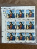 9 Unused Block of Perugino National Gallery 22 Cent Stamps