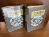 2 Standard World Stamp Albums in Two Classic Volumes Edited by H E Harris Used Condition No Stamps