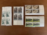 4 Sets of 4 Blocks of Unused 6 Cent Stamps 16 Total Stamps Daniel Webster Marquette Explorer John We