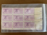 18 Unused Stamps in two Blocks of 9 Stamps American Institute of Architects The Mackinac Bridge