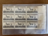 18 Unused Stamps in two Blocks of 9 Stamps Wildlife Conservation King Salmon Pronghorn Antelope