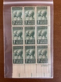 18 Unused Stamps in two Blocks of 9 Stamps Doctors Mayo Crusade Against Cancer