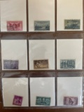 9 Stamps Used Singles US Stamps From 1948 in Protective Sheet