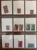 12 Stamps Used Singles US Stamps From 1955 to 1958 in Protective Sheet