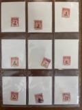 9 Stamps Used Singles US Stamps From 1959 in Protective Sheet