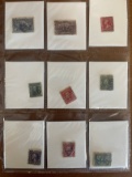 9 Stamps Used Singles US Stamps From 1893 to 1913 in Protective Sheet