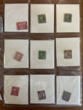 9 Stamps Used Singles US Stamps From 1912 to 1925 in Protective Sheet