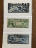 3 Stamps Used Singles US #C7 1926 Airmail 10 Cents US #C9 1927 20 Cents #C10 1927 10 Cents